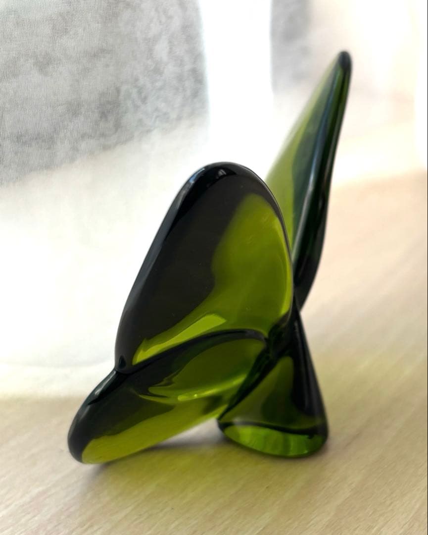 Baccarat ラッキーバタフライ置物 グリーン