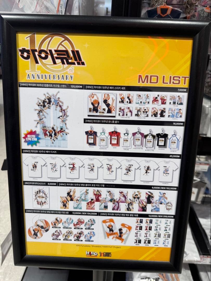 【韓国龍山店限定品】ハイキュー!! 10周年コンプリートアクリルスタンド　新品♪