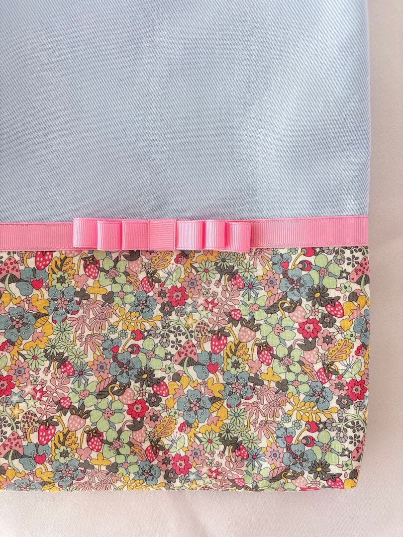 リバティ×グログランリボン　入園入学3点セット(ベビーピンク×フラワートップス)