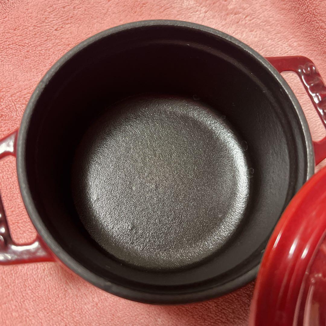 STAUB 鋳鉄 両手鍋 レッド 小型　ココテン