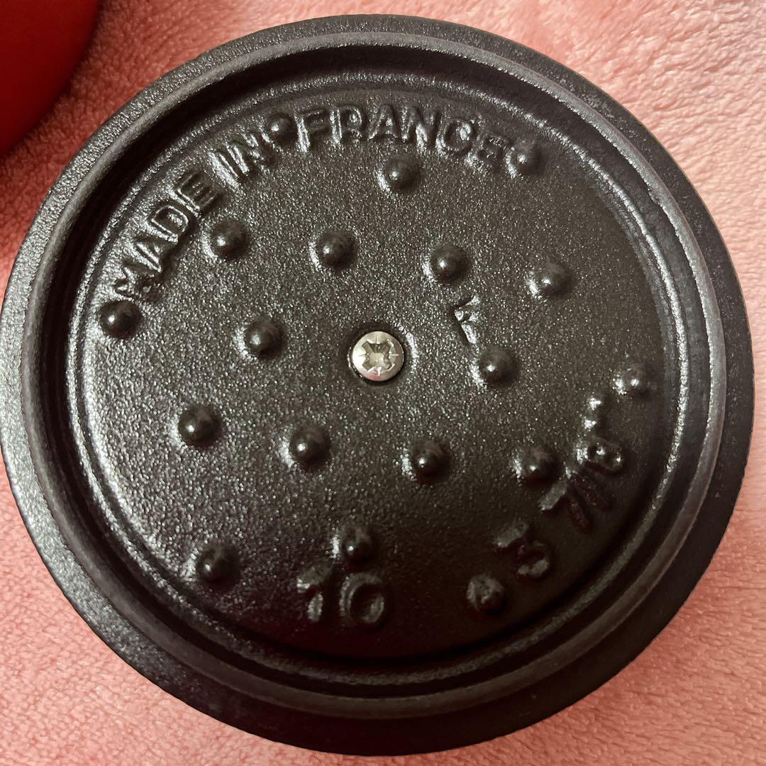 STAUB 鋳鉄 両手鍋 レッド 小型　ココテン