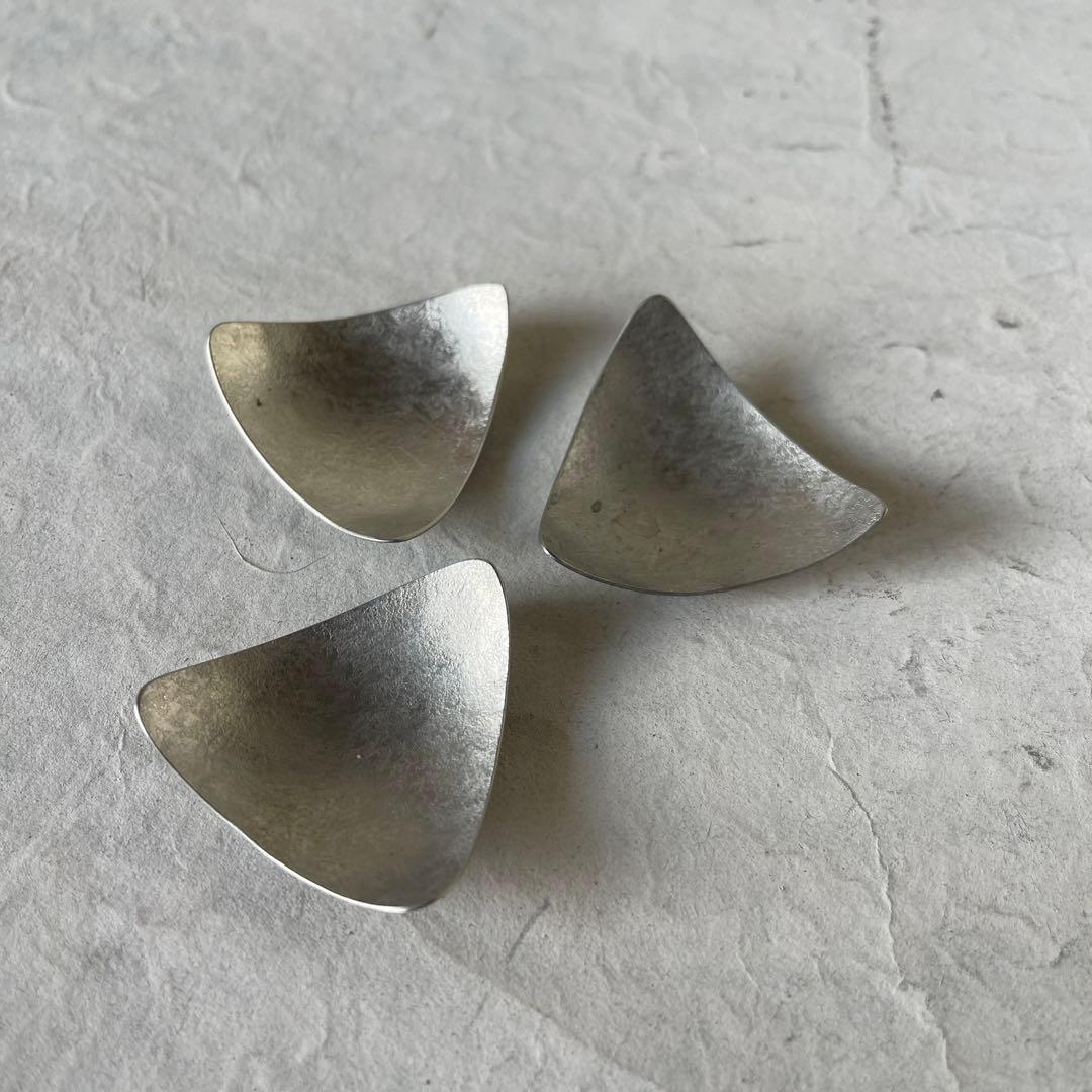 坂野友紀 箸置き/豆皿3枚セット 洋白希少 大人気