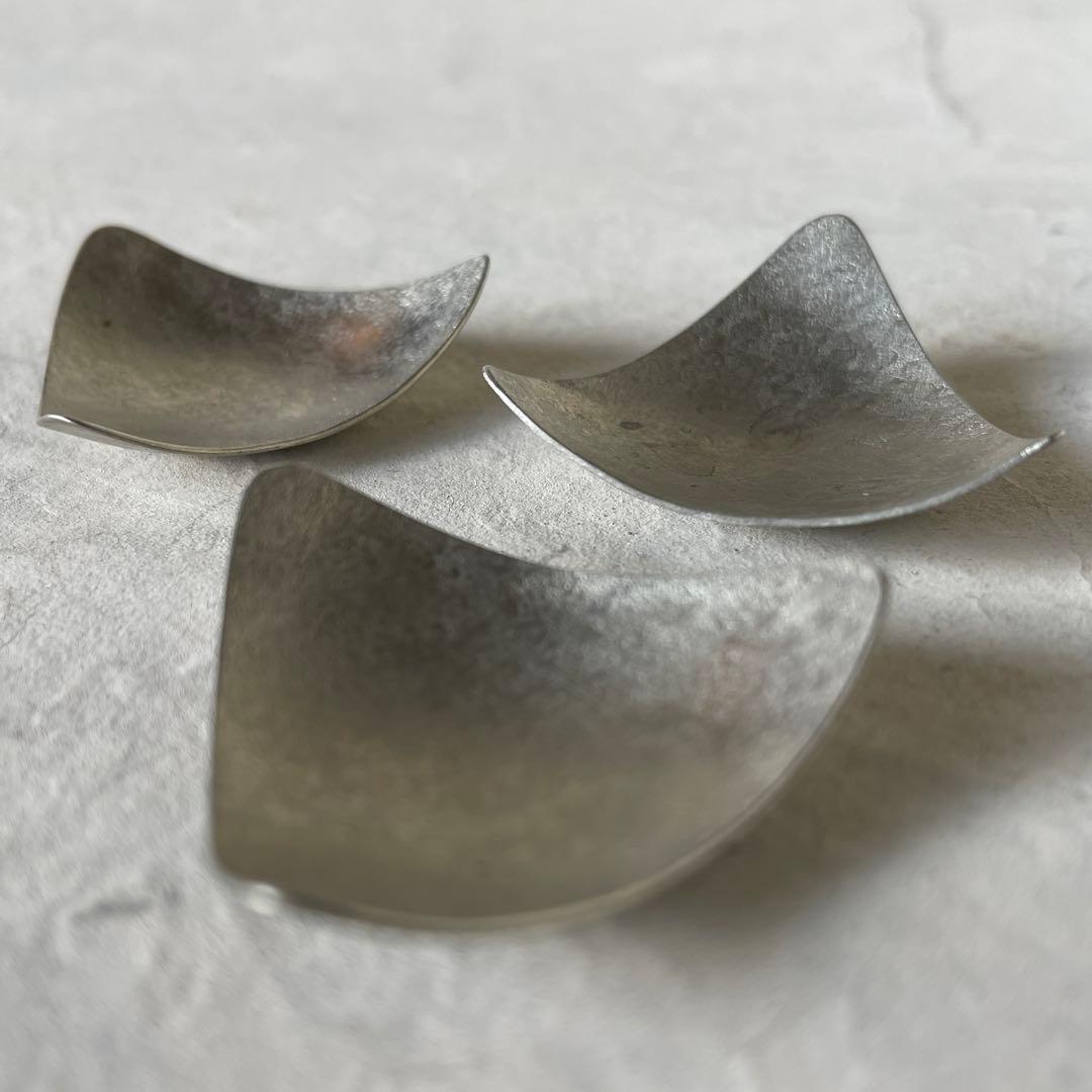 坂野友紀 箸置き/豆皿3枚セット 洋白希少 大人気