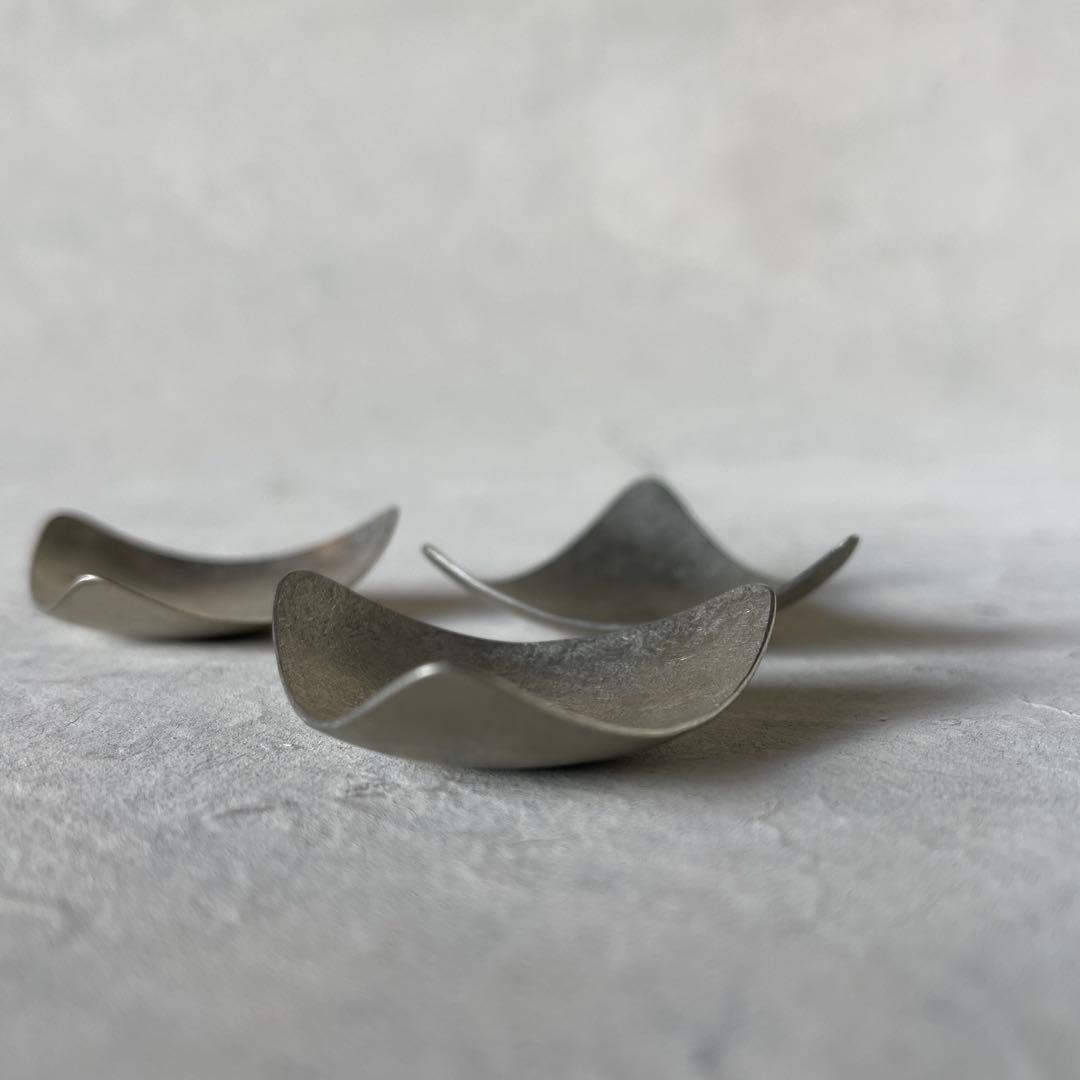 坂野友紀 箸置き/豆皿3枚セット 洋白希少 大人気