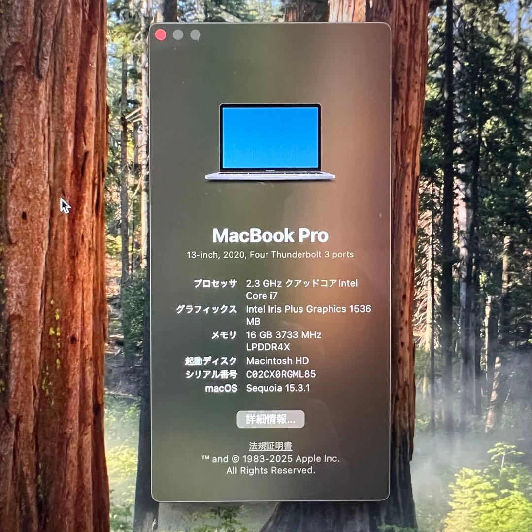 【美品】MacBookPro 13インチ/ i7 / 16GB / 500GB