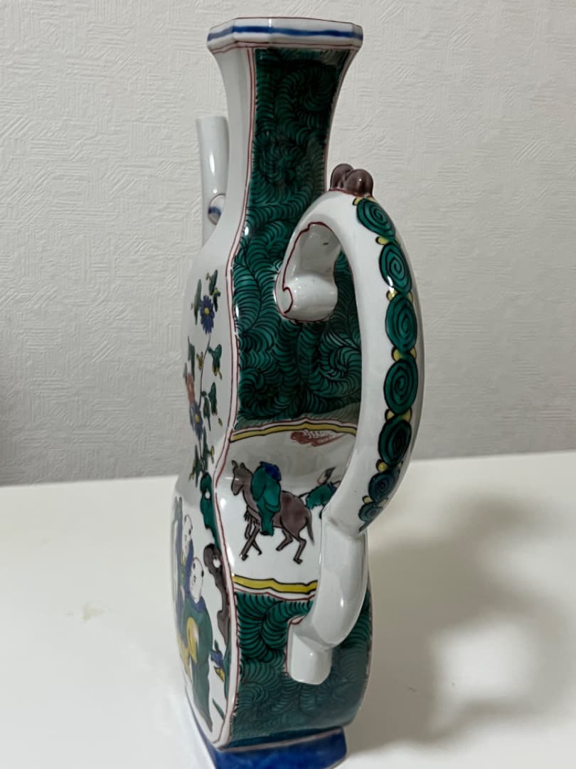 中国美術　唐人　山水　九谷焼　角福　冥 水差