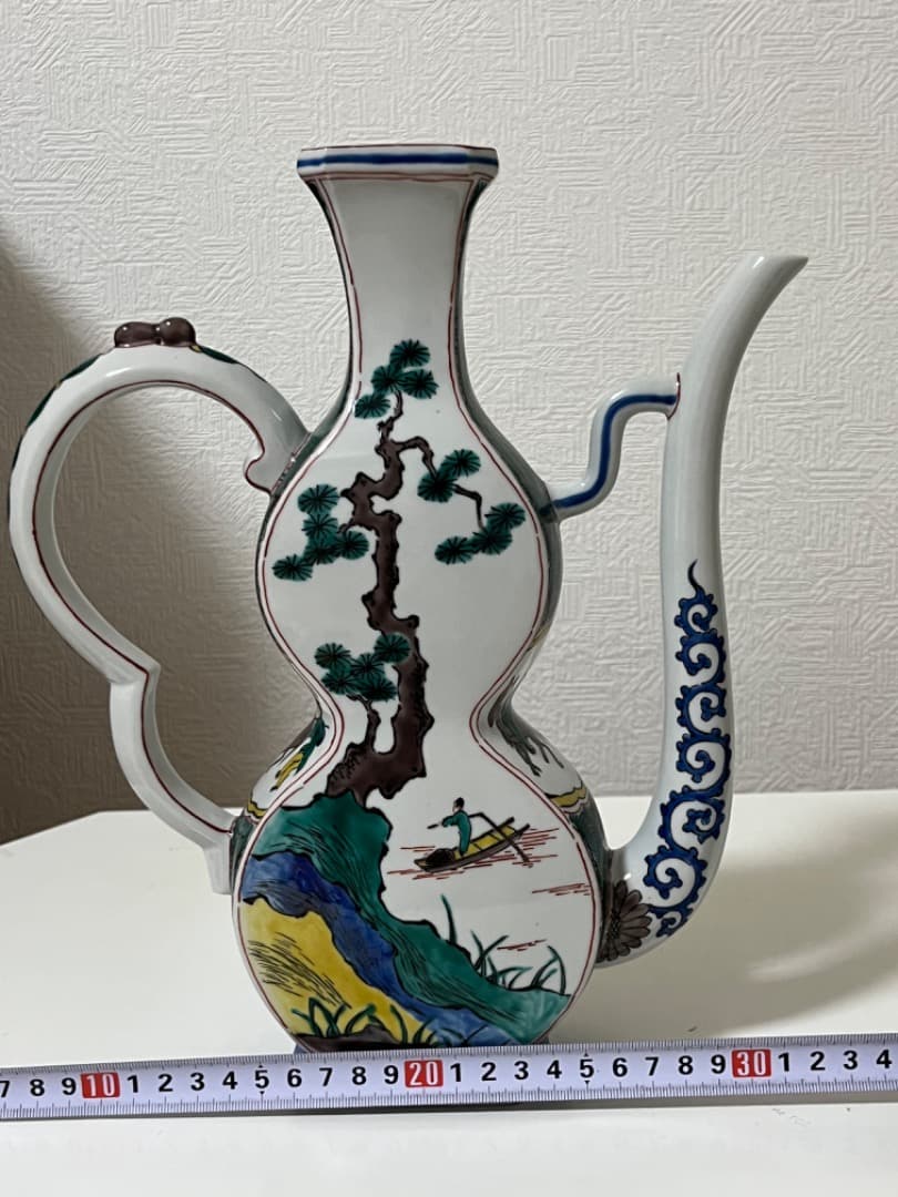 中国美術　唐人　山水　九谷焼　角福　冥 水差