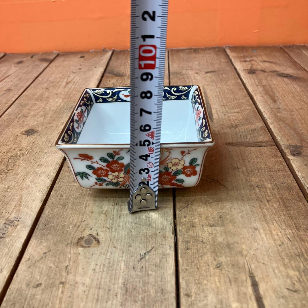 D-4 幸山窯 伊万里焼 色絵 和食器 小鉢 向付 角鉢 5客セット 伝