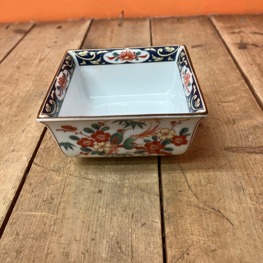 D-4 幸山窯 伊万里焼 色絵 和食器 小鉢 向付 角鉢 5客セット 伝