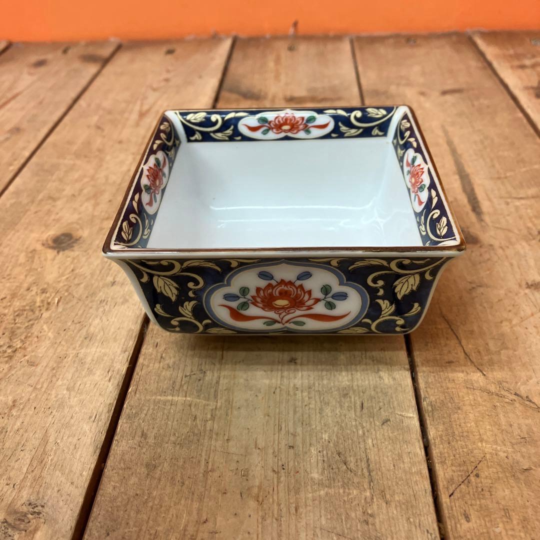 D-4 幸山窯 伊万里焼 色絵 和食器 小鉢 向付 角鉢 5客セット 伝