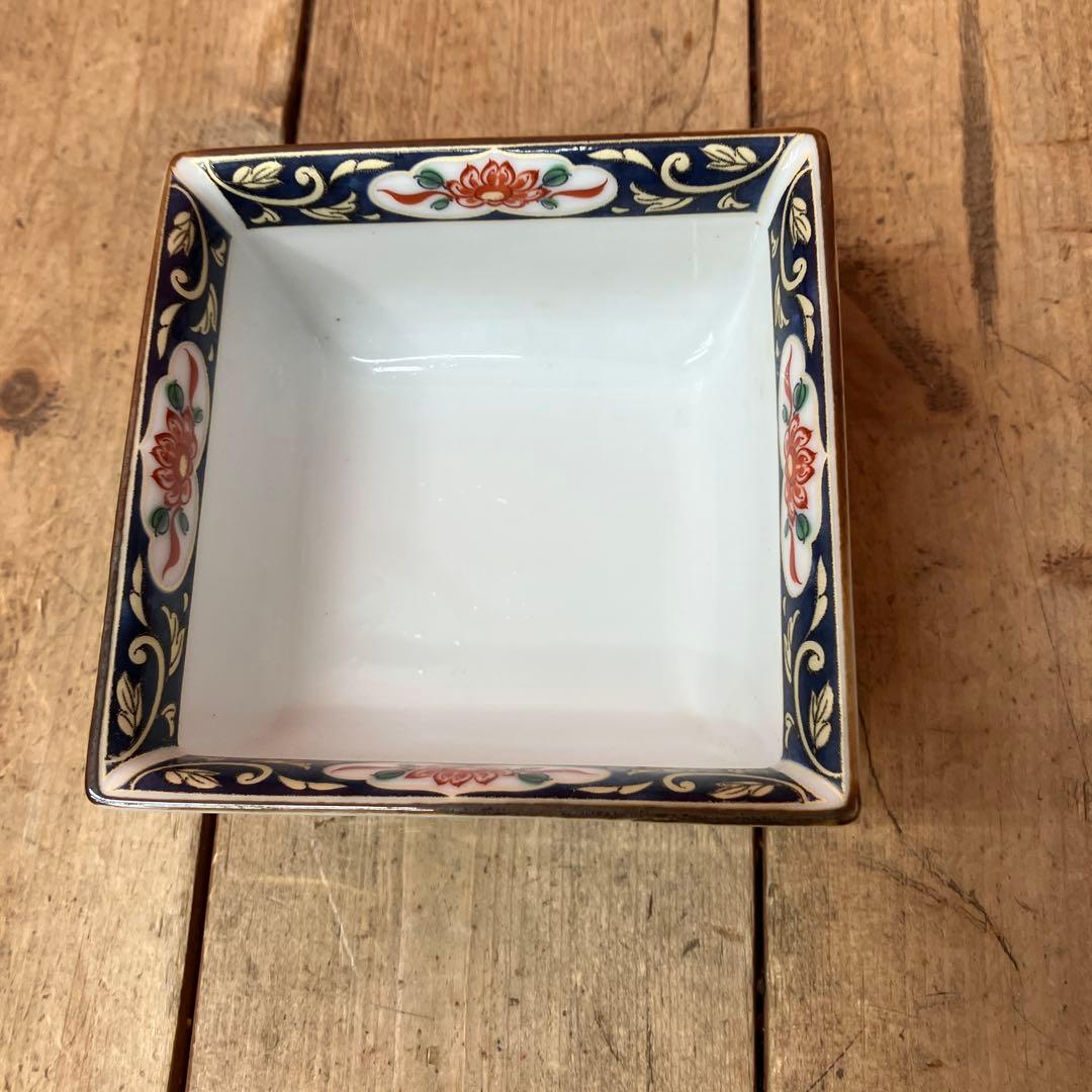 D-4 幸山窯 伊万里焼 色絵 和食器 小鉢 向付 角鉢 5客セット 伝
