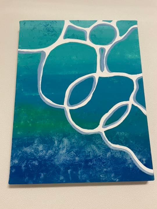 沖縄の海の中をイメージして描きました。現代アート 抽象画 インテリア