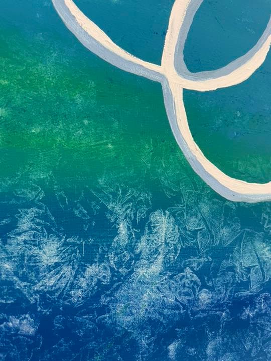 沖縄の海の中をイメージして描きました。現代アート 抽象画 インテリア