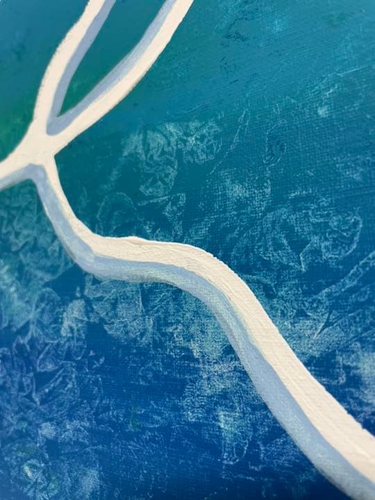 沖縄の海の中をイメージして描きました。現代アート 抽象画 インテリア