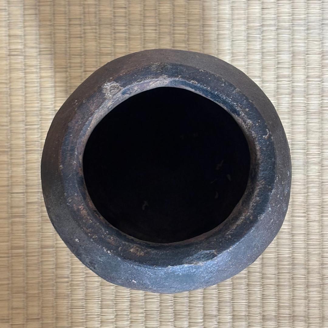 古越前写し 焼締壺 江戸後期～明治期 高さ23.5cm 古陶 床飾り