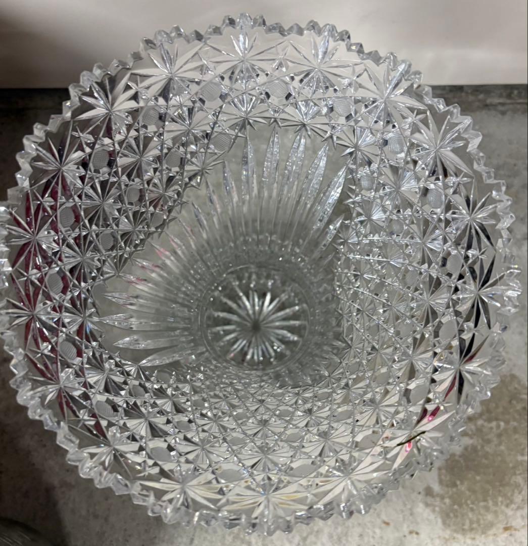 クリスタルガラス 花瓶 フレア型