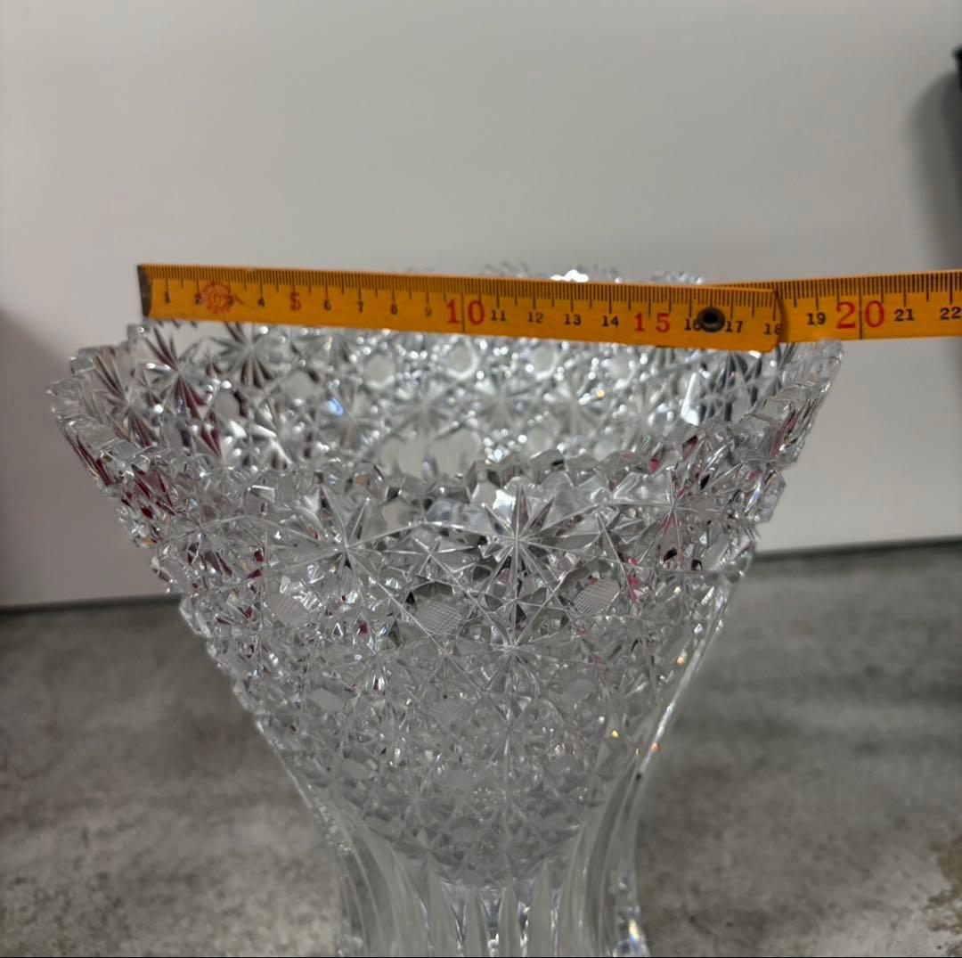 クリスタルガラス 花瓶 フレア型