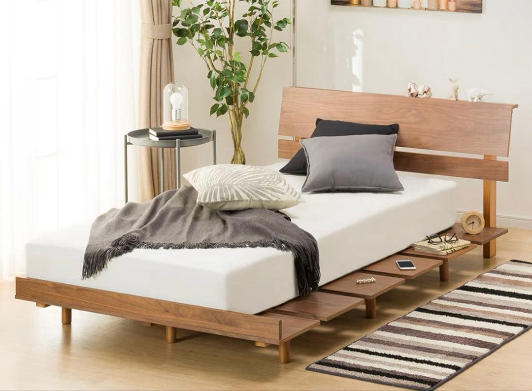 ２点セットで購入お願いします ニトリ　木製セミダブルベッドフレーム ブラウン