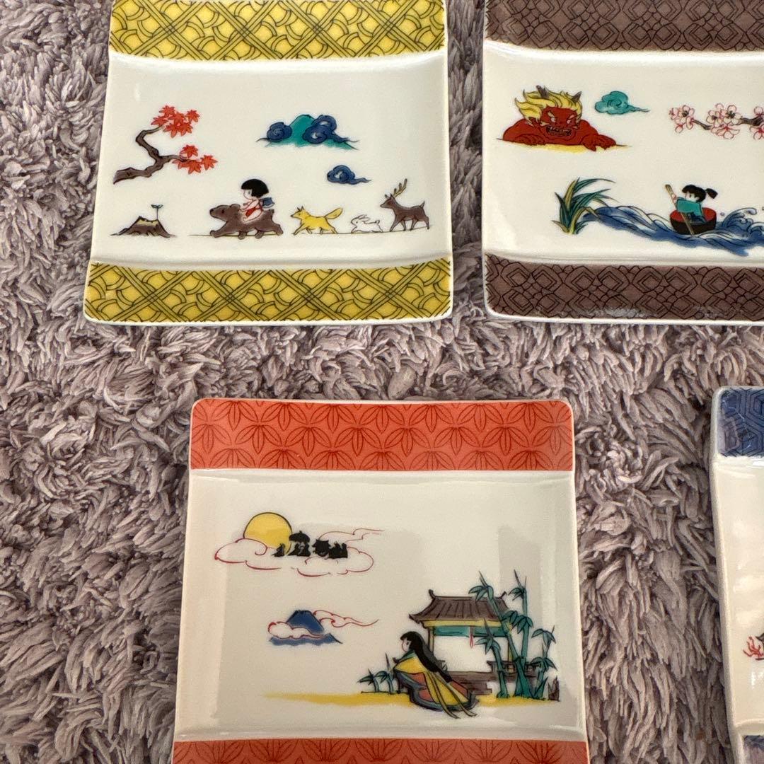 新品☆日本の伝統的な絵柄の皿5枚セット