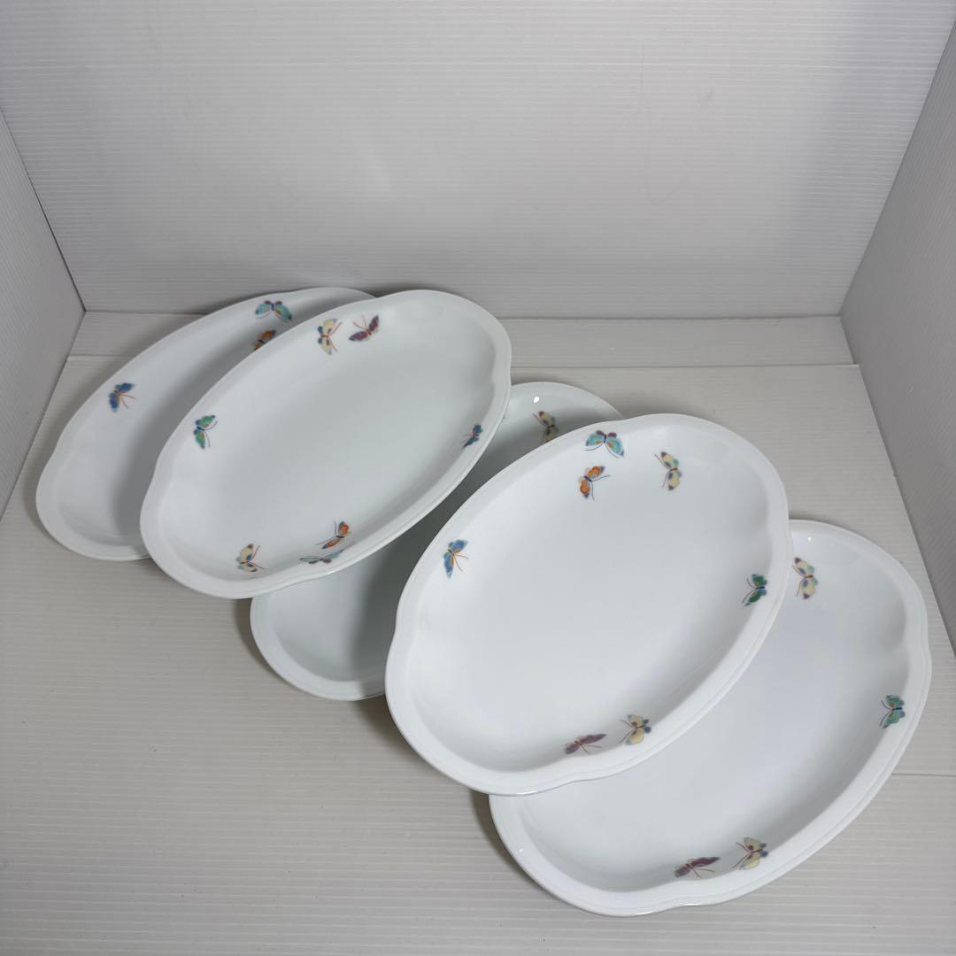 深川製磁 蝶 中皿、小判皿、深鉢 2箱11点セット
