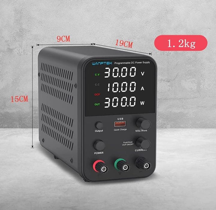 直流安定化電源（0〜30V、0〜10A）電圧&電流可変デスクトップDC電源