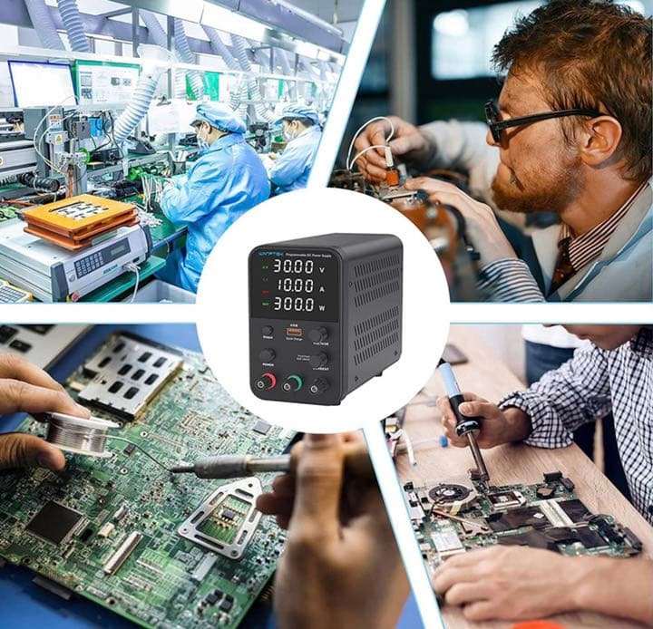直流安定化電源（0〜30V、0〜10A）電圧&電流可変デスクトップDC電源