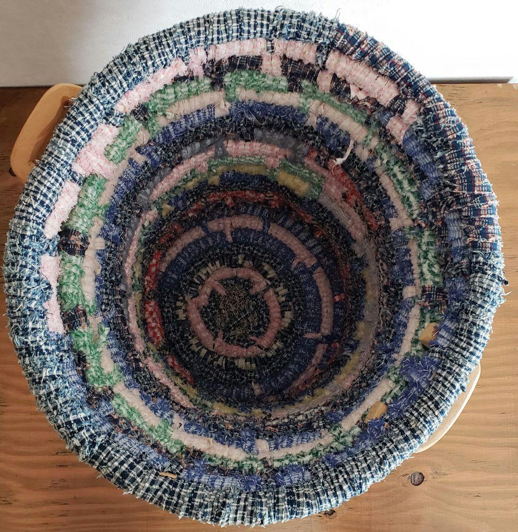 USA製/レトロ/裂き編み/アメリカン/カントリー/バスケット/雑貨/古道具