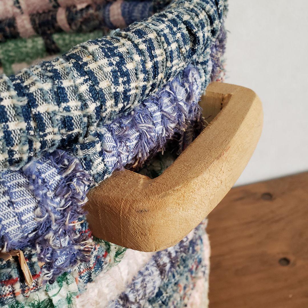 USA製/レトロ/裂き編み/アメリカン/カントリー/バスケット/雑貨/古道具