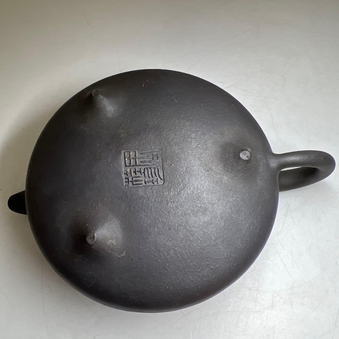 在銘　中国美術　紫泥急須　幅約18㎝　東Y8-0303☆2F