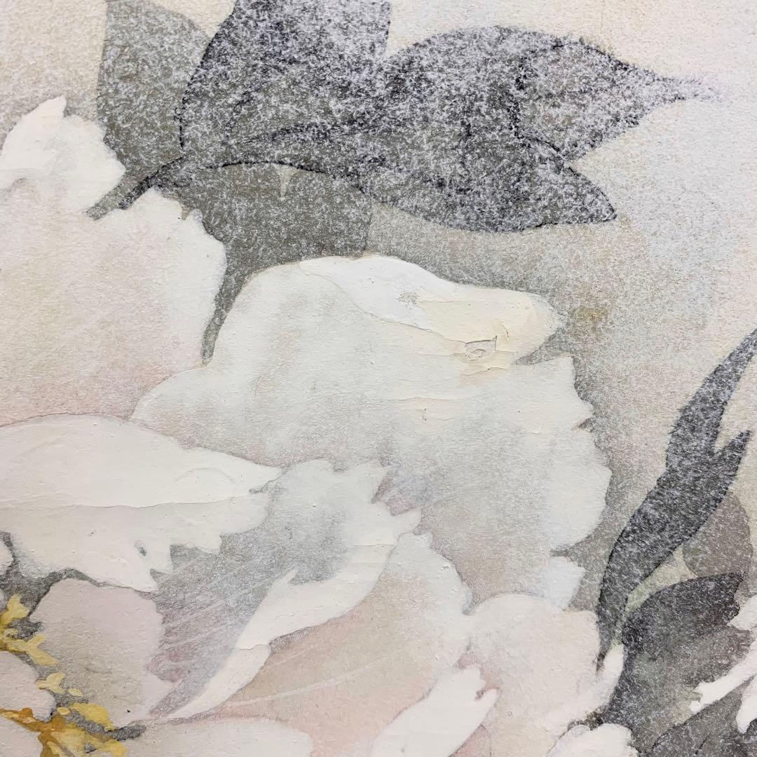 掛軸 想ひ花 坂本雪埜 共箱 牡丹