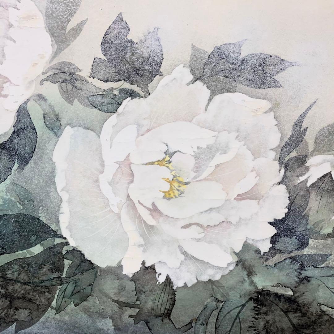 掛軸 想ひ花 坂本雪埜 共箱 牡丹