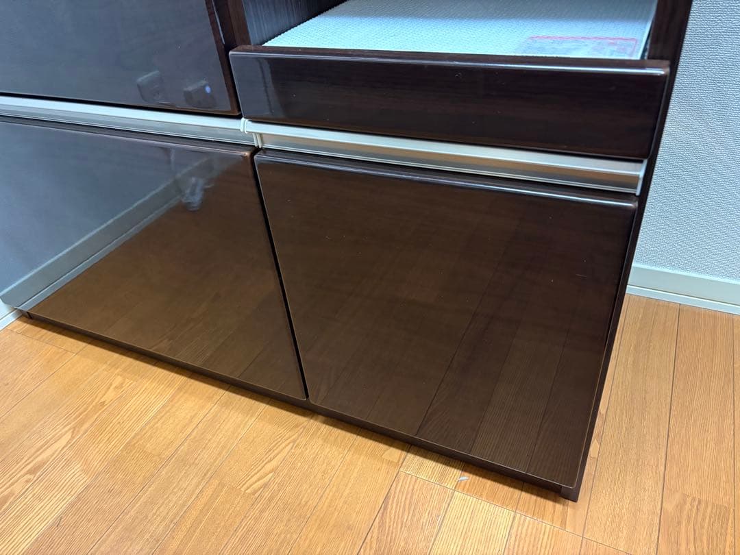 ニトリ　キッチンカウンター　天板付き　ダークブラウン