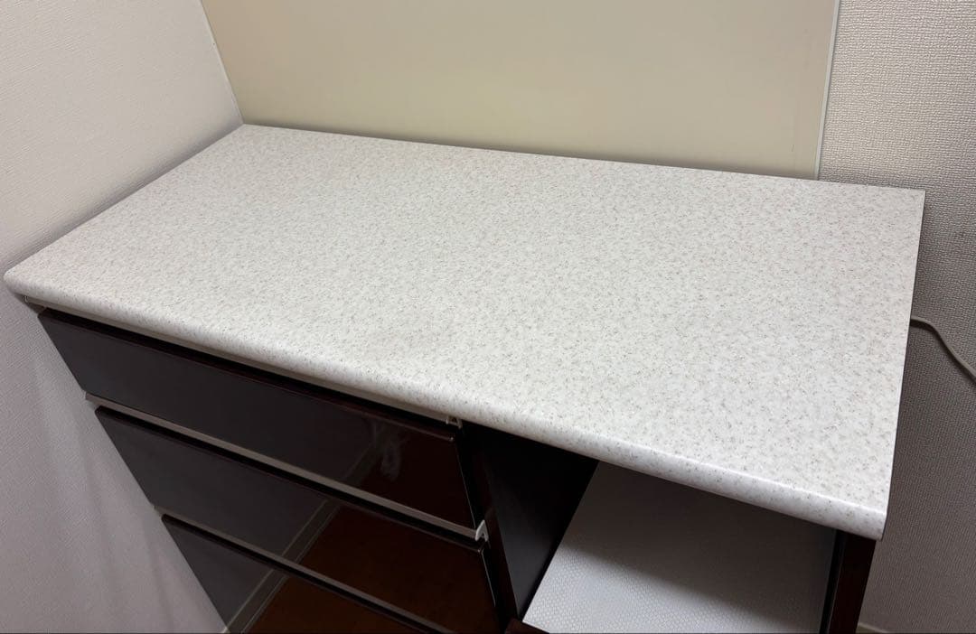 ニトリ　キッチンカウンター　天板付き　ダークブラウン