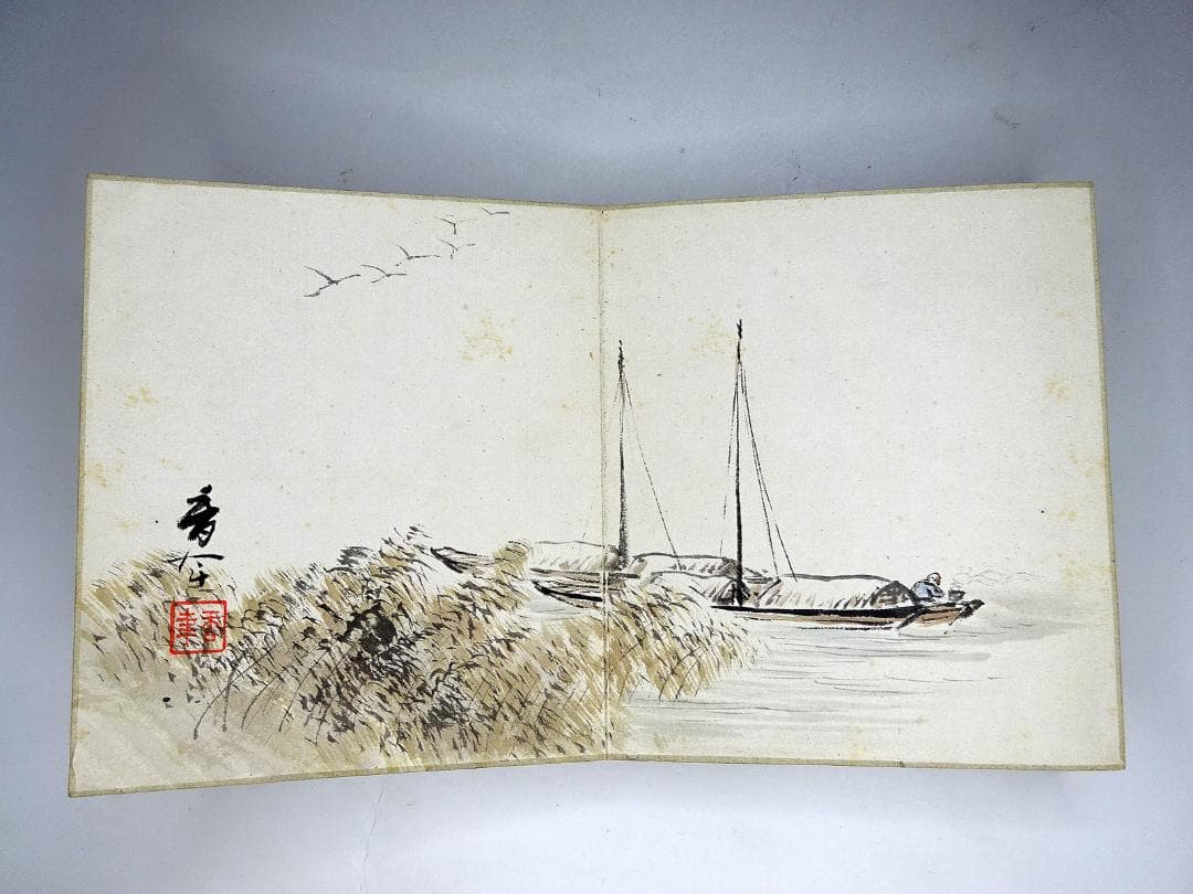 #希少 #画帳 #彩色 #肉筆 #書 #図帳 #日本画 #花鳥 #風景 #和本