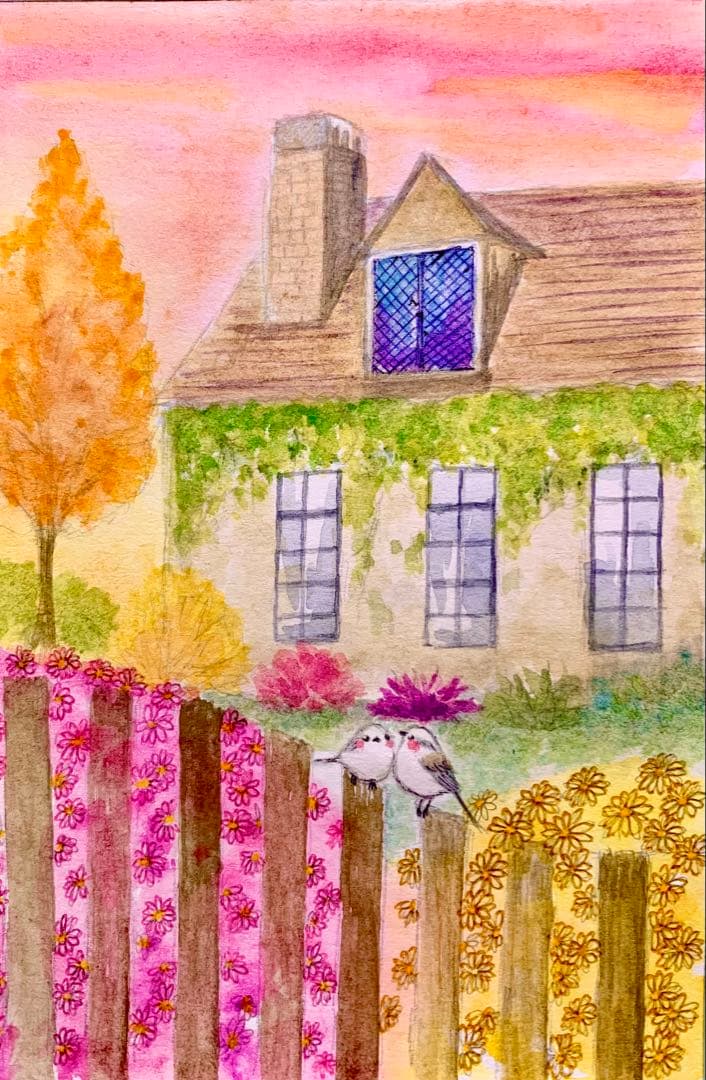 ♡たまみな♡水彩画 原画8枚＋複製品11枚鳥と花のセット