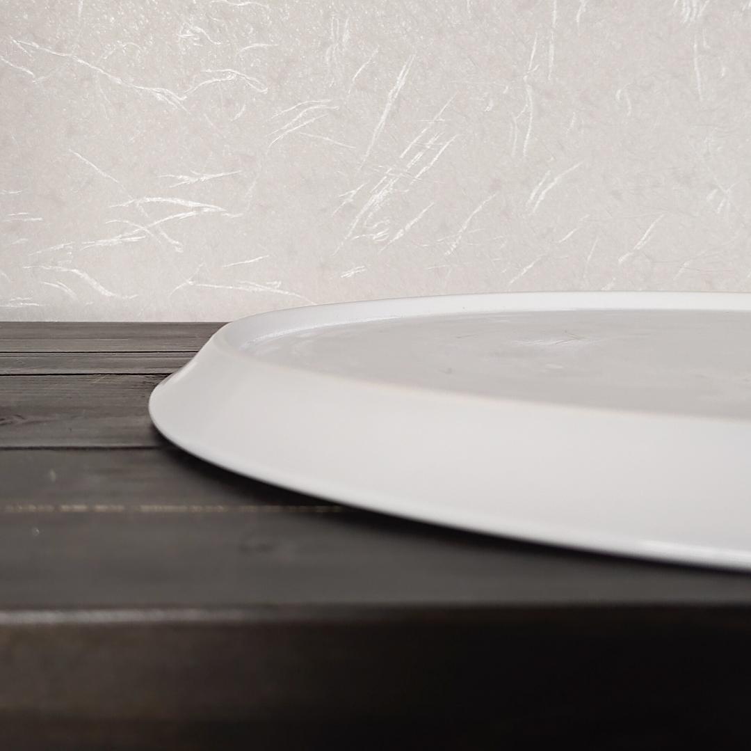 再値下げ【新品・未使用】雲母紫　渕線彫プレート　盛皿