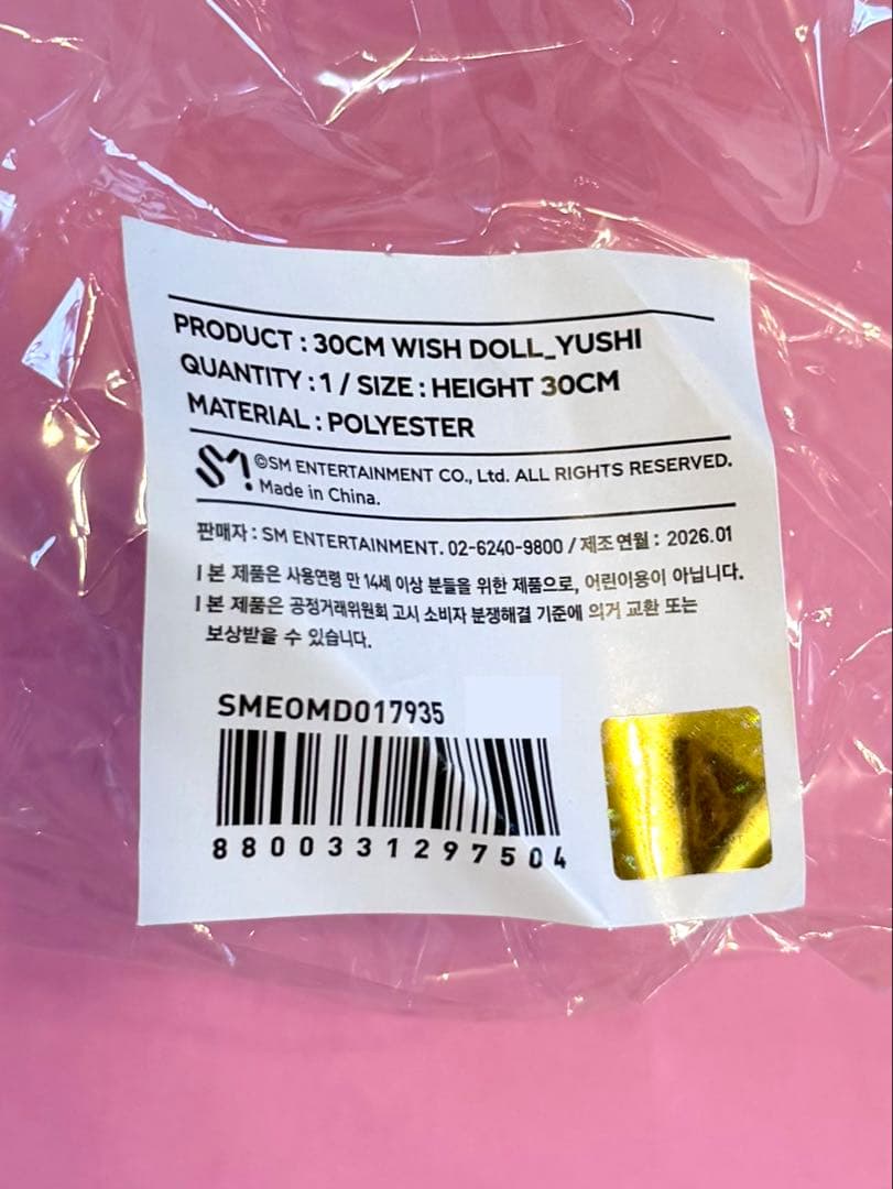 NCT WISH BAKERY 30cm DOLL ユウシ バブルニャン