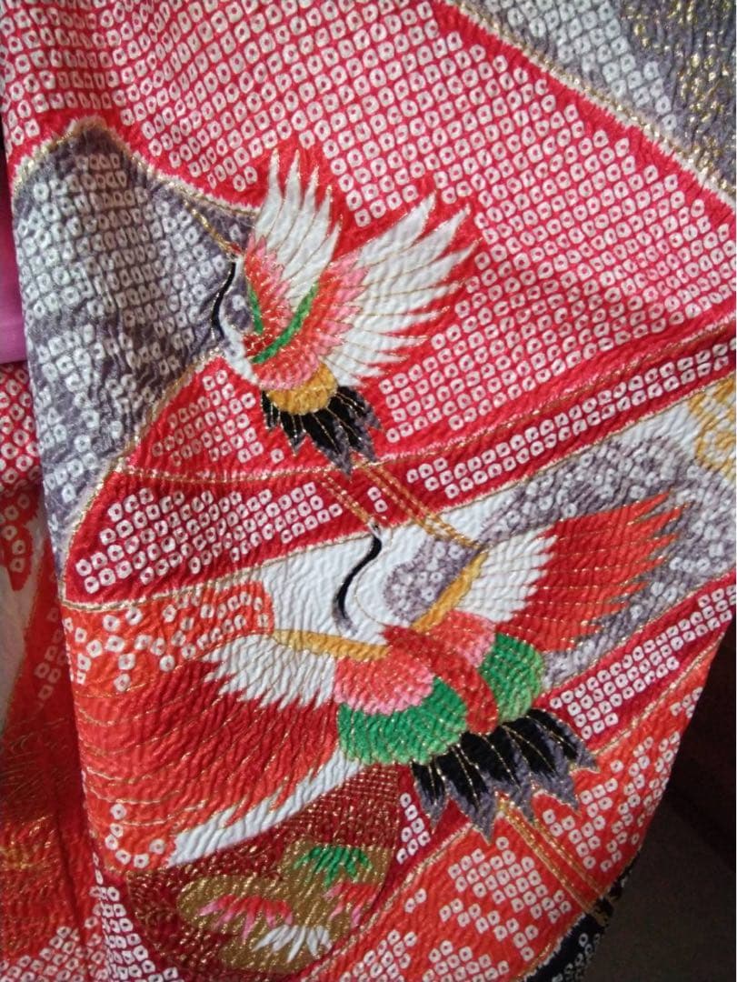 7歳向け・絞り柄・化繊のお着物セット