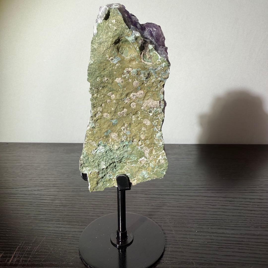 天然石カルサイト共生アメジストの原石　置物　鉱物NO.011810