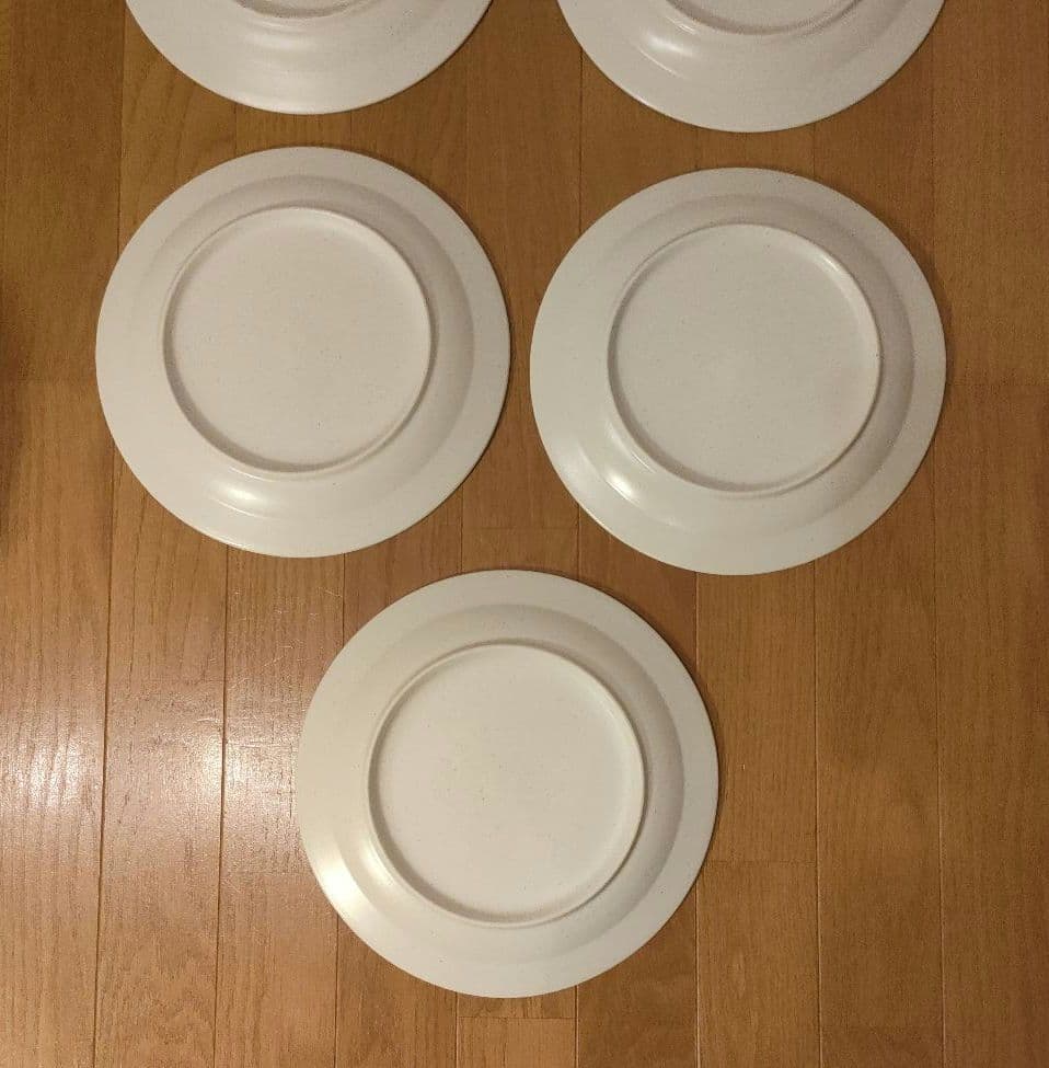 陶器 大皿 5枚セット 約27cm 平皿 白粉引（黒い斑点） ⑫