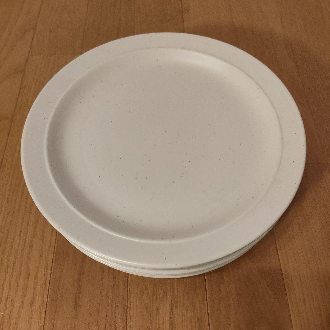 陶器 大皿 5枚セット 約27cm 平皿 白粉引（黒い斑点） ⑫