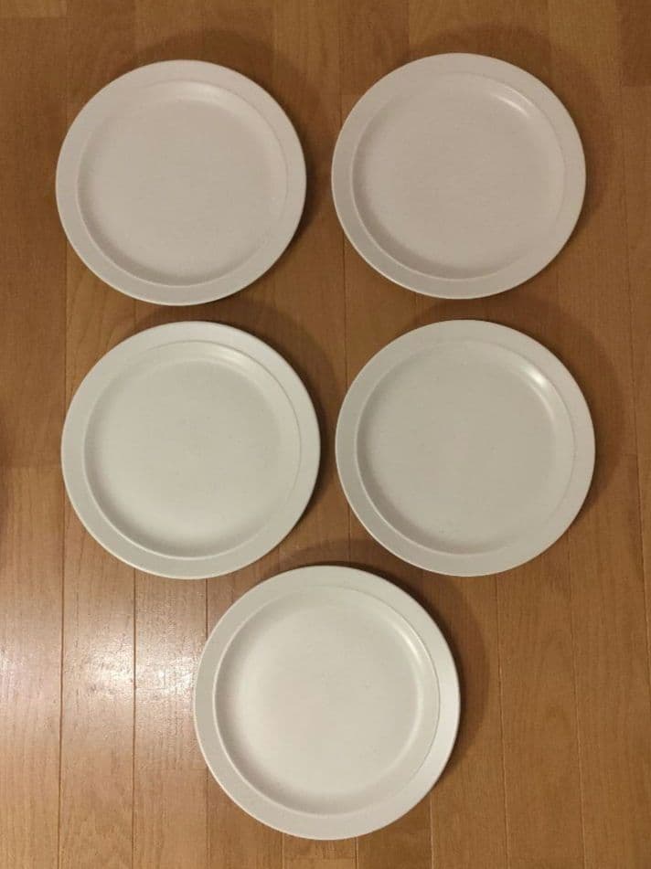 陶器 大皿 5枚セット 約27cm 平皿 白粉引（黒い斑点） ⑫