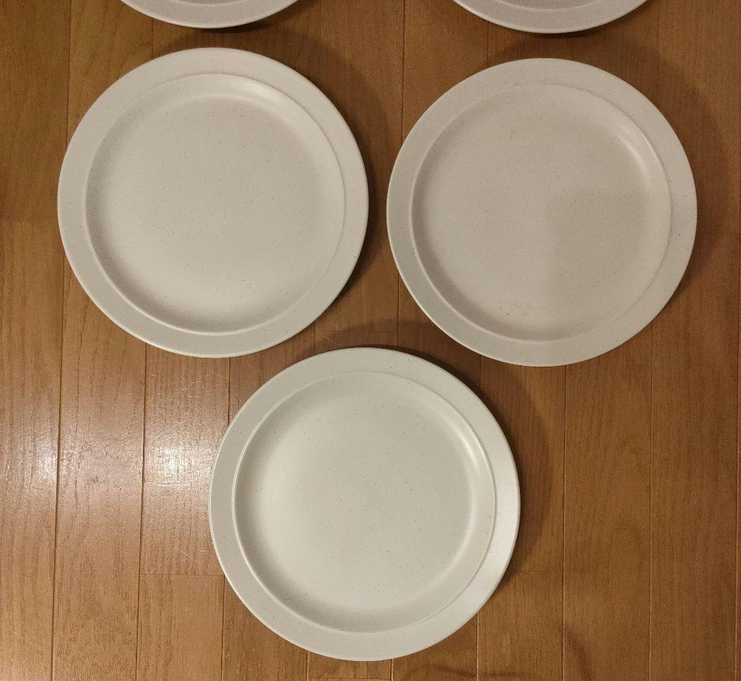 陶器 大皿 5枚セット 約27cm 平皿 白粉引（黒い斑点） ⑫