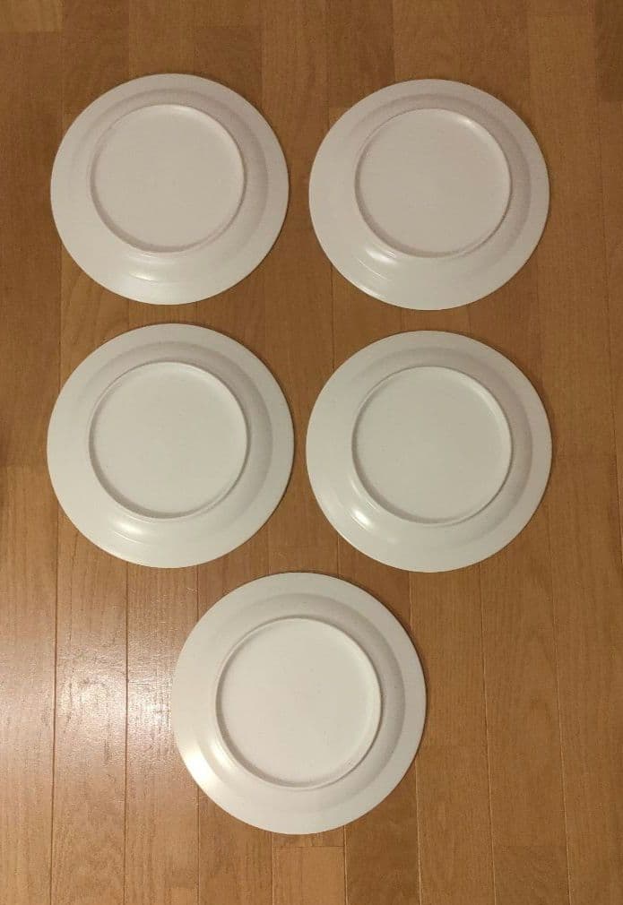 陶器 大皿 5枚セット 約27cm 平皿 白粉引（黒い斑点） ⑫