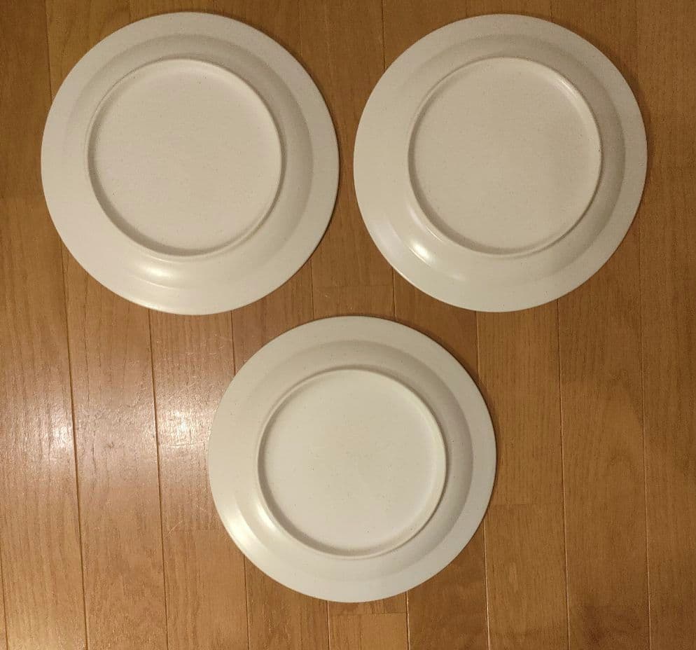 陶器 大皿 5枚セット 約27cm 平皿 白粉引（黒い斑点） ⑫