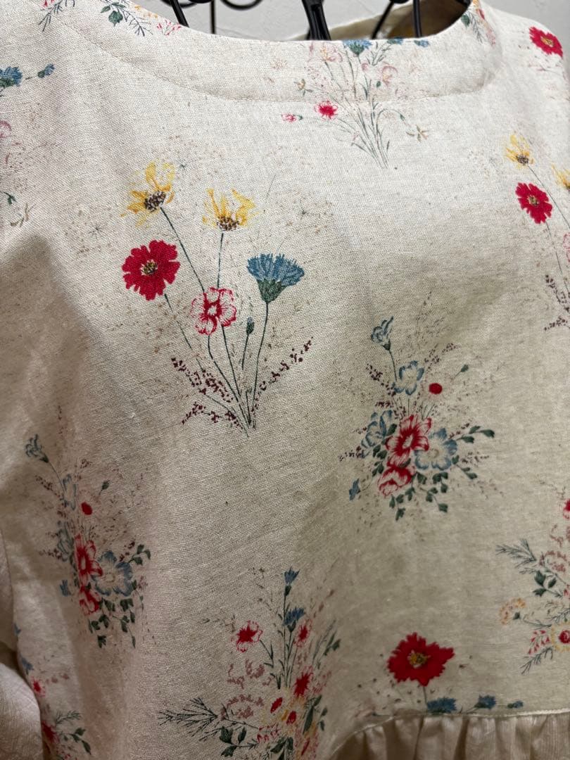 割烹着 お洒落 ハンドメイド【リネン100%】