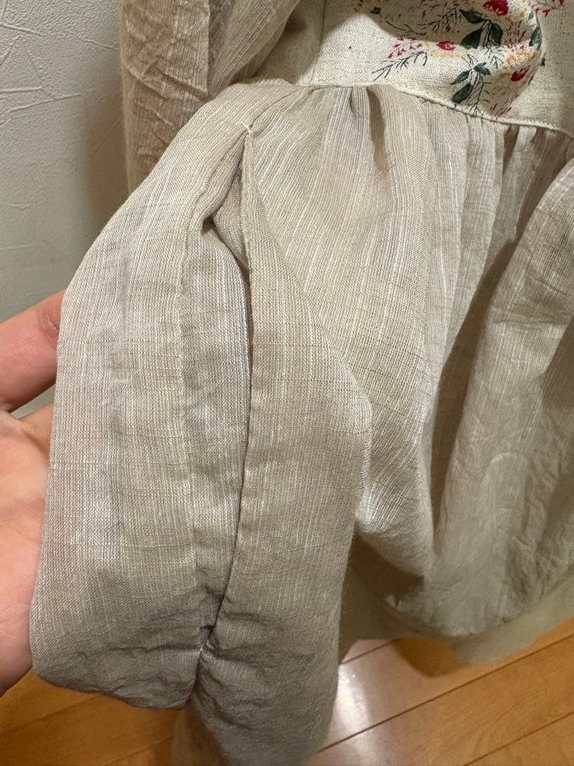 割烹着 お洒落 ハンドメイド【リネン100%】