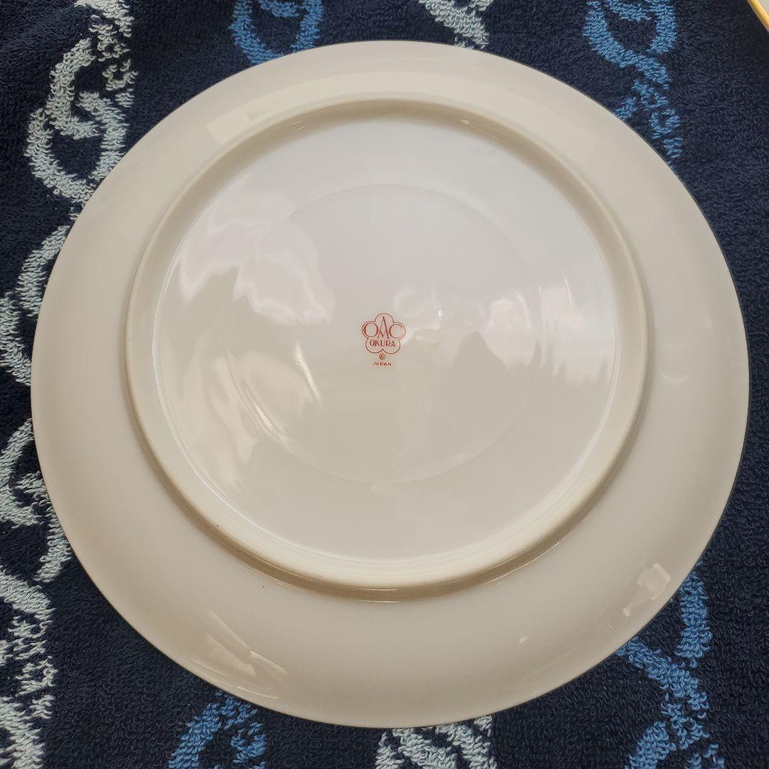 オールド大倉　大倉陶園　ゴールドライン　皿　8枚　OKURA 白磁　金彩　銘々皿