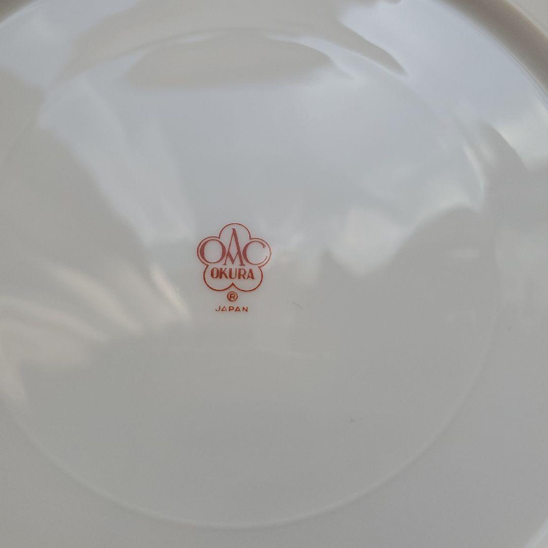 オールド大倉　大倉陶園　ゴールドライン　皿　8枚　OKURA 白磁　金彩　銘々皿