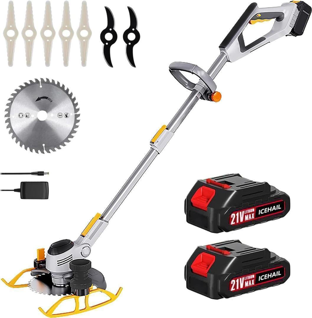 新品◎軽量 芝刈り機 電動 草刈り機 充電式 18V コードレス バッテリー付